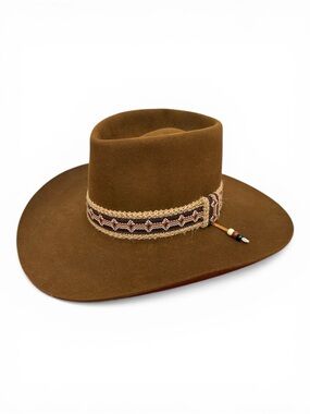 Stetson 4X Beaver Felt Cowboy Hat Brown Size 7 Western Wide Brim Vintage